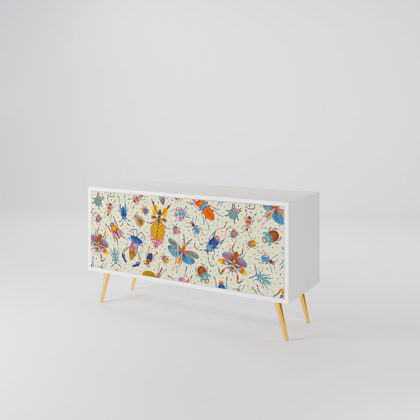 COLORFUL INSECTS Kompakt TV-bänk med 2 dörrar