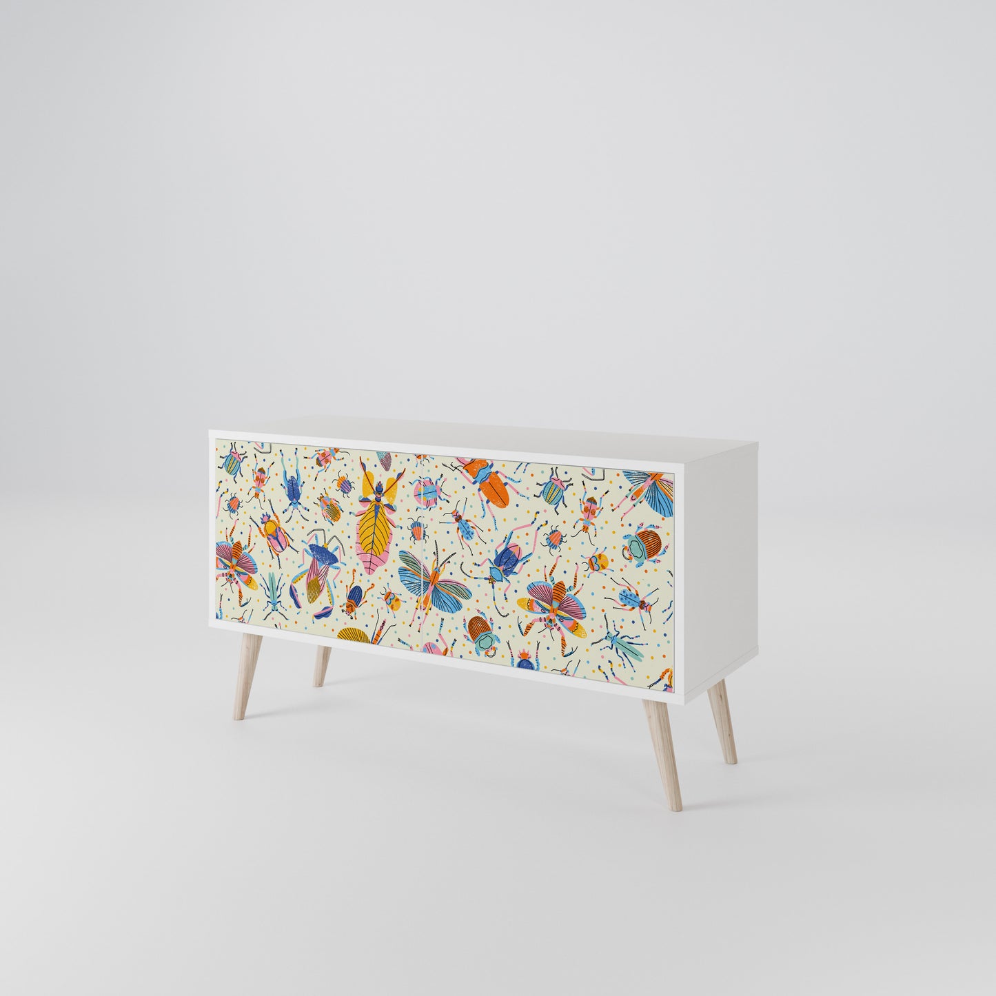 COLORFUL INSECTS Kompakt TV-bänk med 2 dörrar
