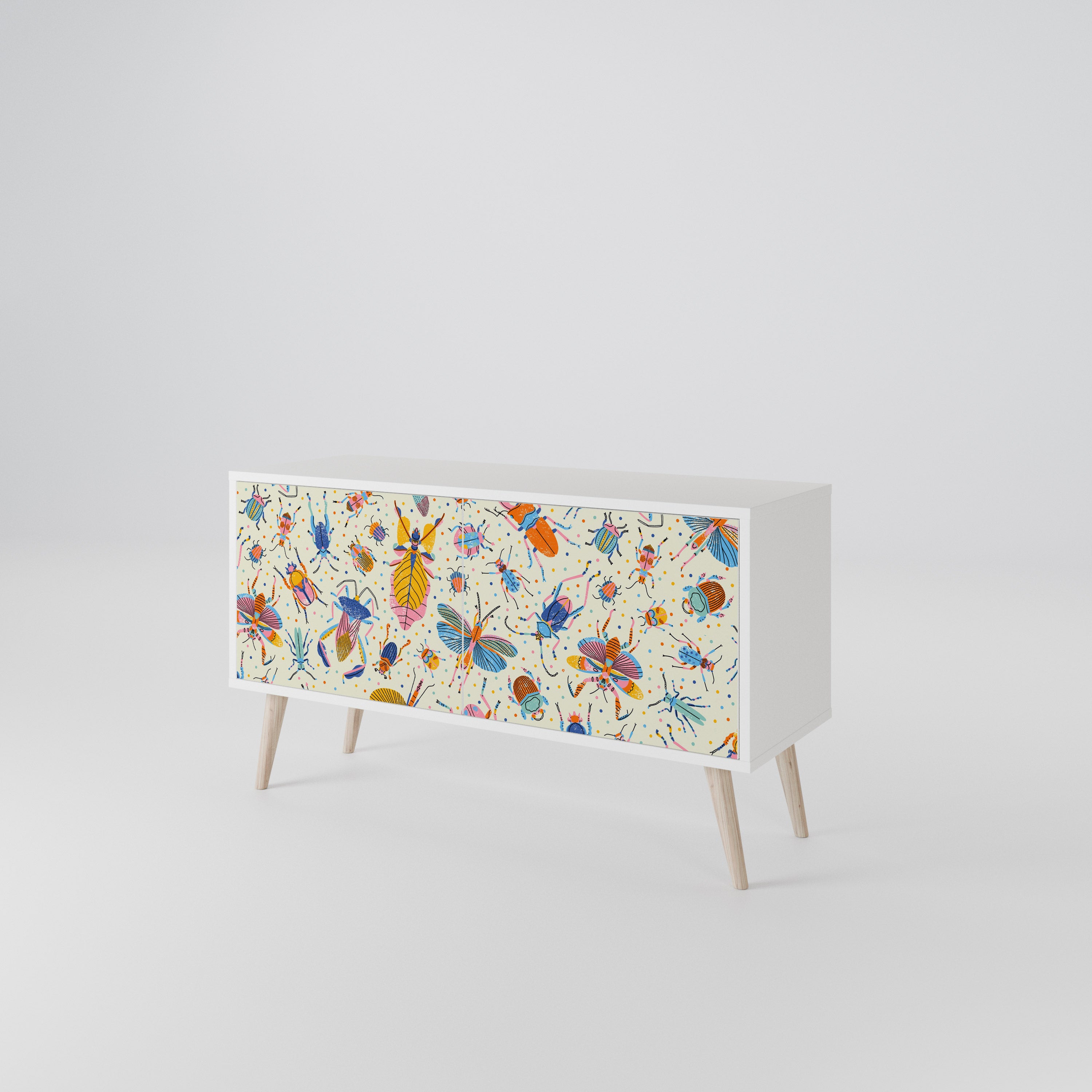 COLORFUL INSECTS Kompakt TV-bänk med 2 dörrar