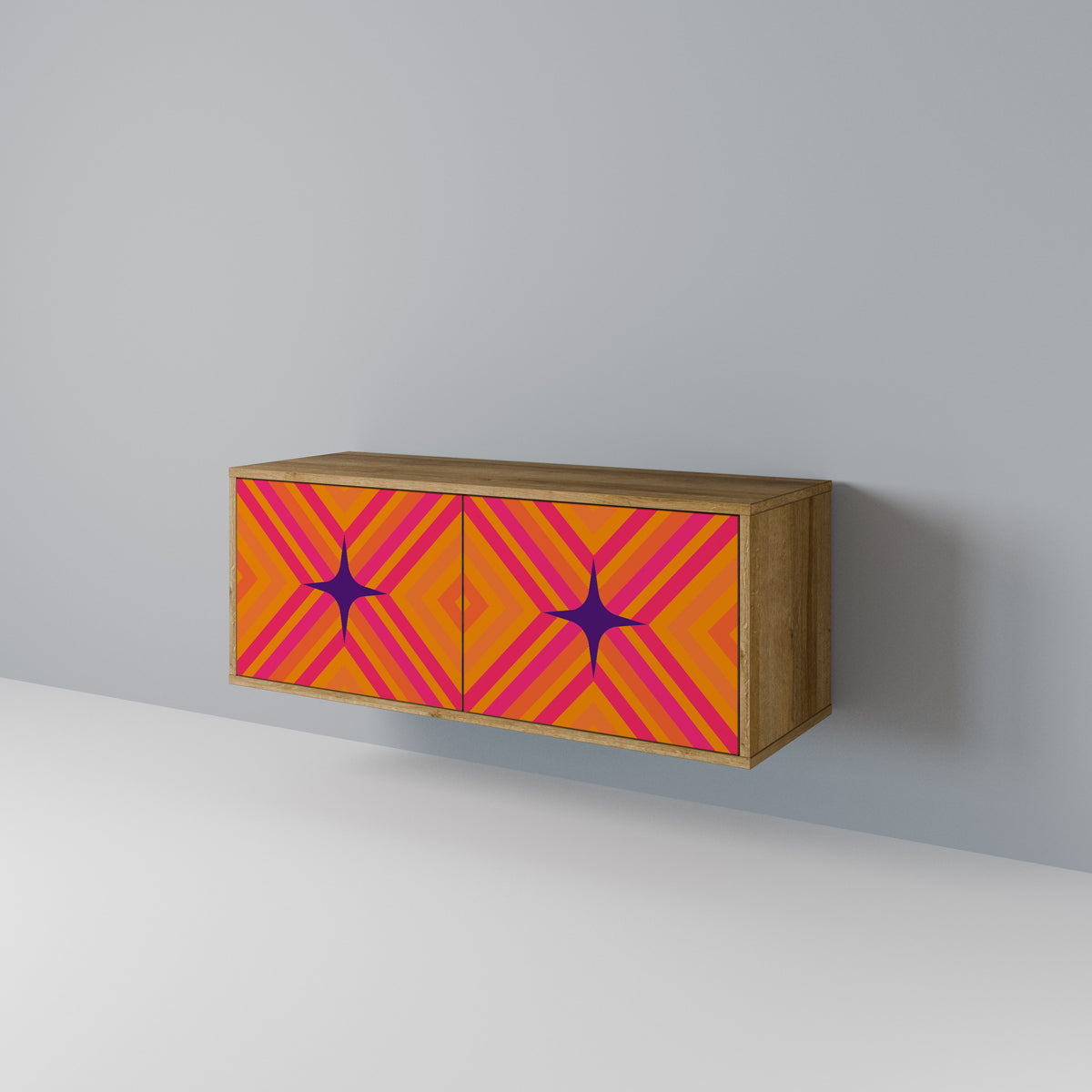 GEOMETRIC BRILLIANCE Kompakt TV-bänk med 2 dörrar