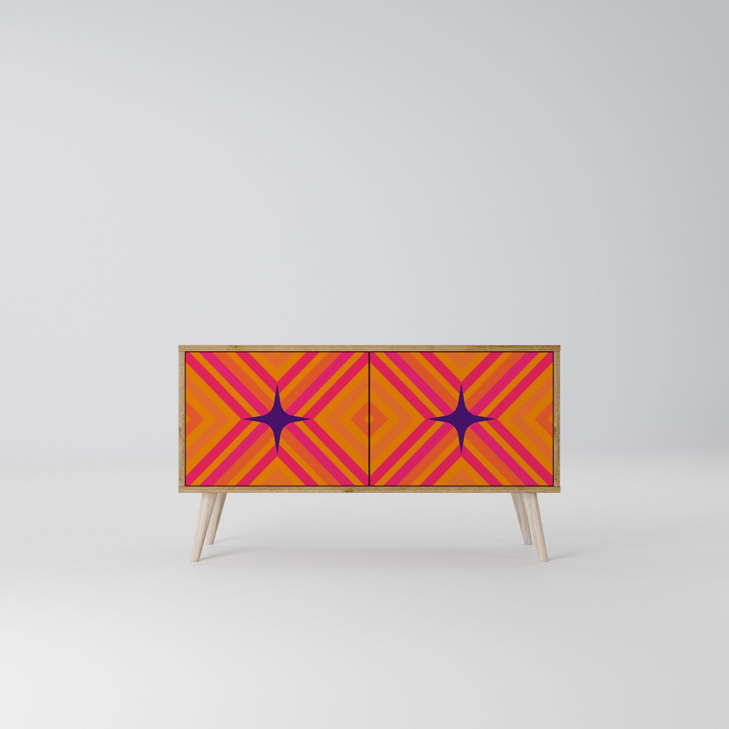 GEOMETRIC BRILLIANCE Kompakt TV-bänk med 2 dörrar