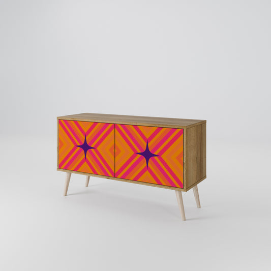 GEOMETRIC BRILLIANCE Kompakt TV-bänk med 2 dörrar