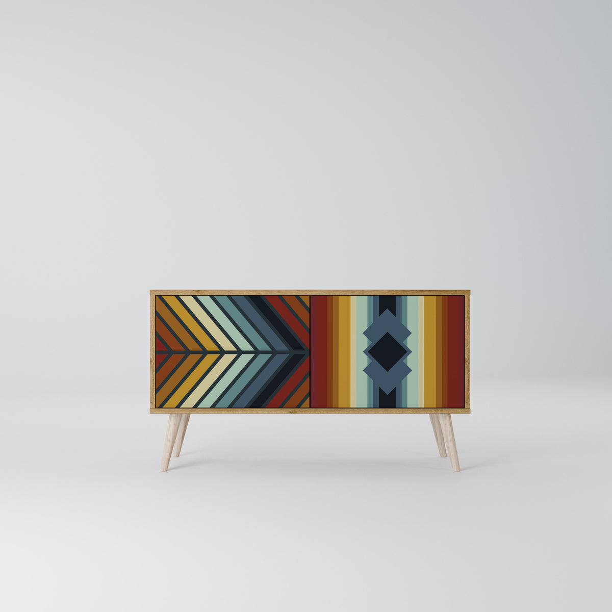 INDIGENOUS ZIGZAG Kompakt TV-bänk med 2 dörrar
