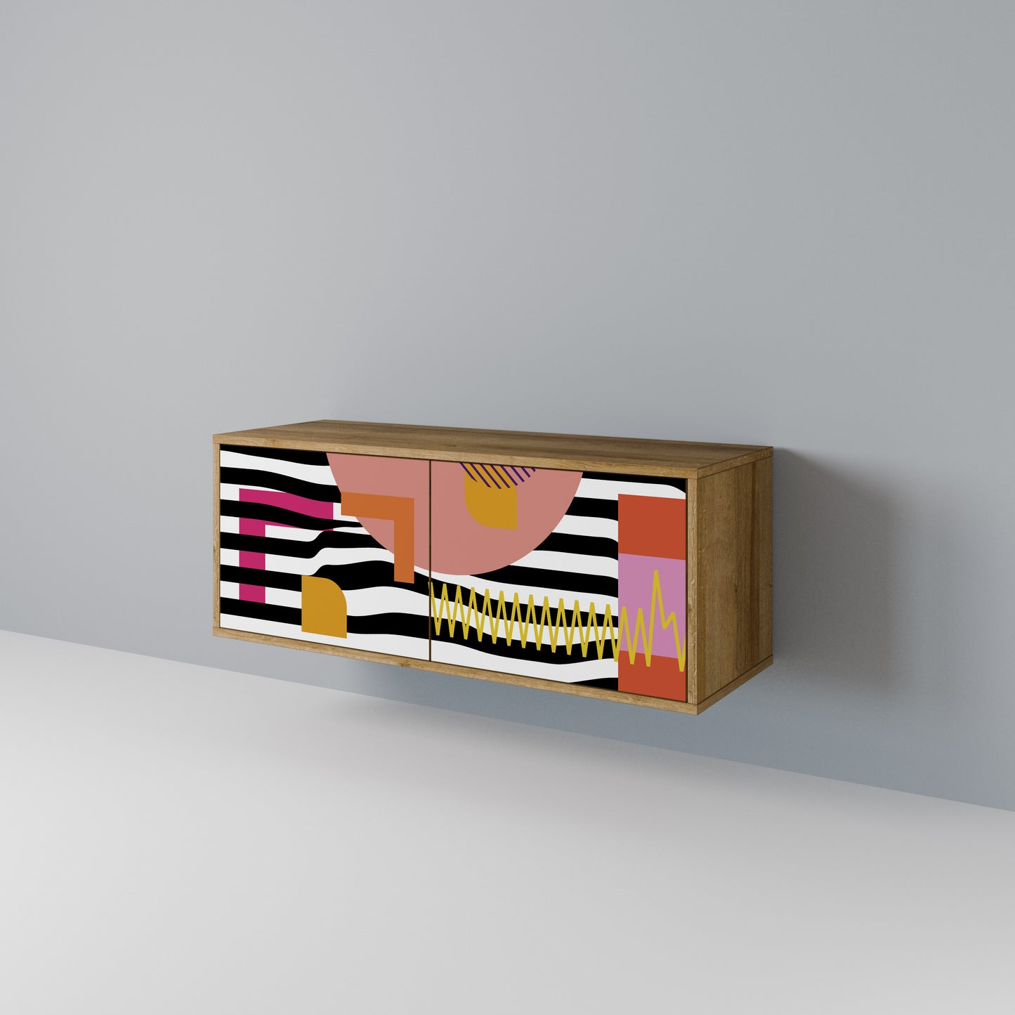 CHROMATIC ABSTRACT Kompakt TV-bänk med 2 dörrar