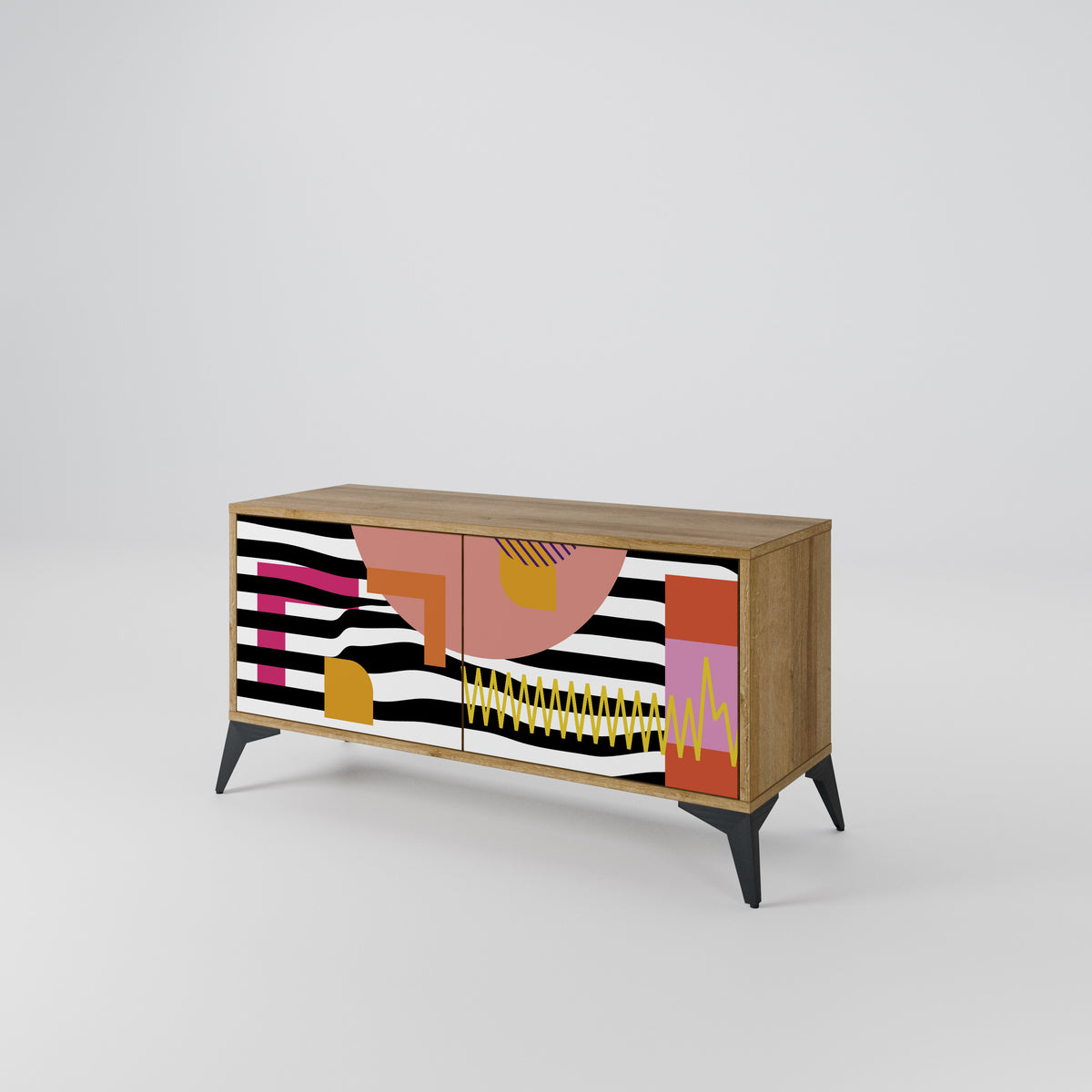 CHROMATIC ABSTRACT Kompakt TV-bänk med 2 dörrar
