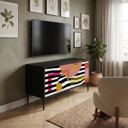 CHROMATIC ABSTRACT Kompakt TV-bänk med 2 dörrar