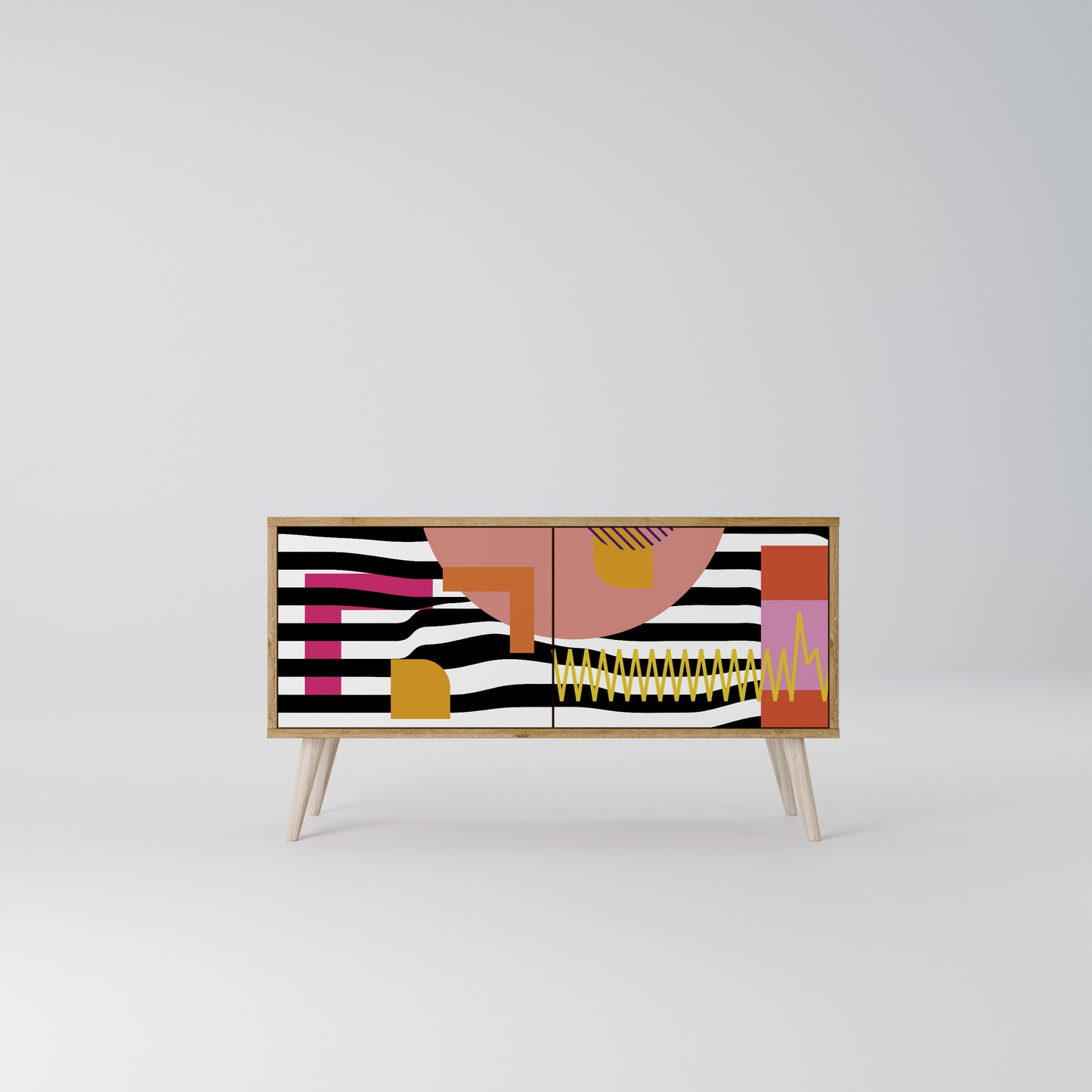 CHROMATIC ABSTRACT Kompakt TV-bänk med 2 dörrar