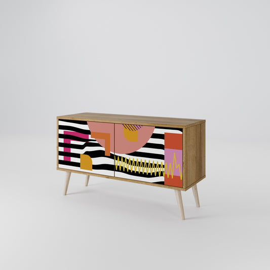 CHROMATIC ABSTRACT Kompakt TV-bänk med 2 dörrar