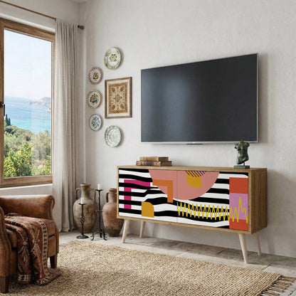 CHROMATIC ABSTRACT Kompakt TV-bänk med 2 dörrar