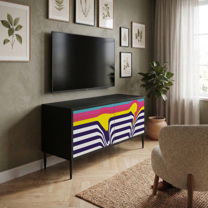 COLORFUL DIVERSION Kompakt TV-bänk med 2 dörrar