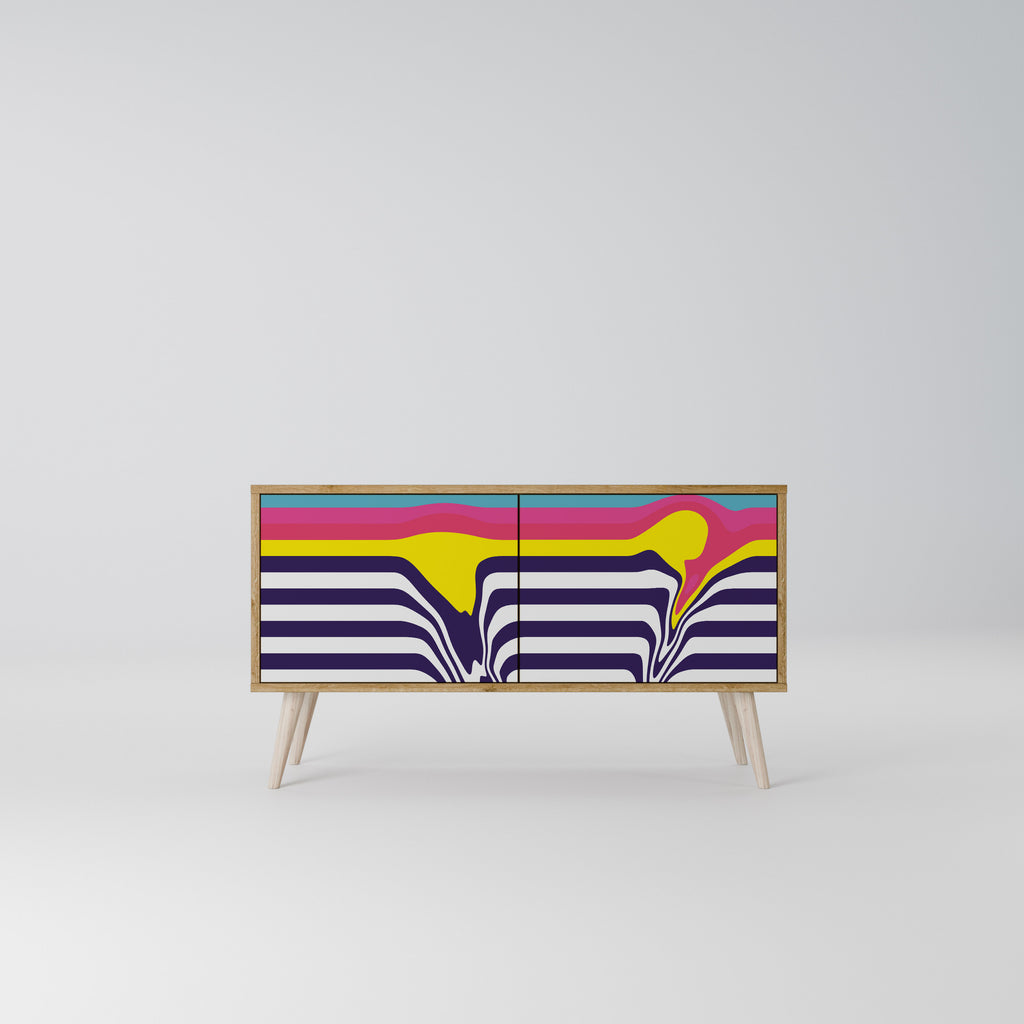 COLORFUL DIVERSION Kompakt TV-bänk med 2 dörrar
