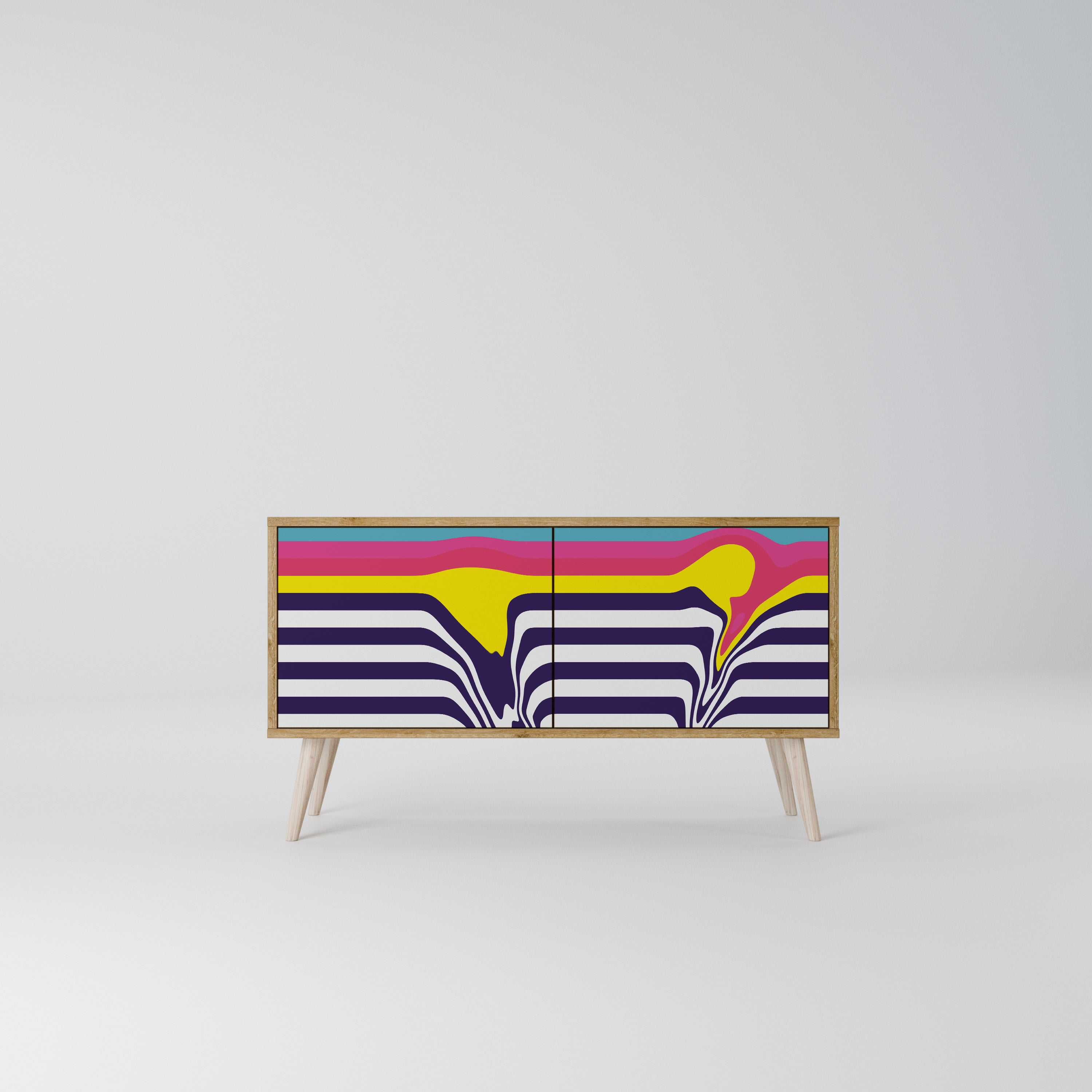 COLORFUL DIVERSION Compact 2-Door TV Cabinet