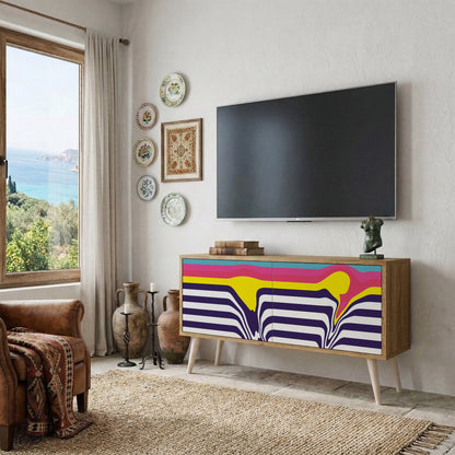 COLORFUL DIVERSION Kompakt TV-bänk med 2 dörrar