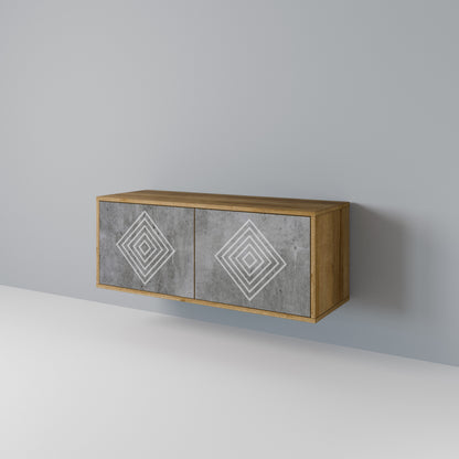 POLYGONAL ARTISTRY Kompakt TV-bänk med 2 dörrar