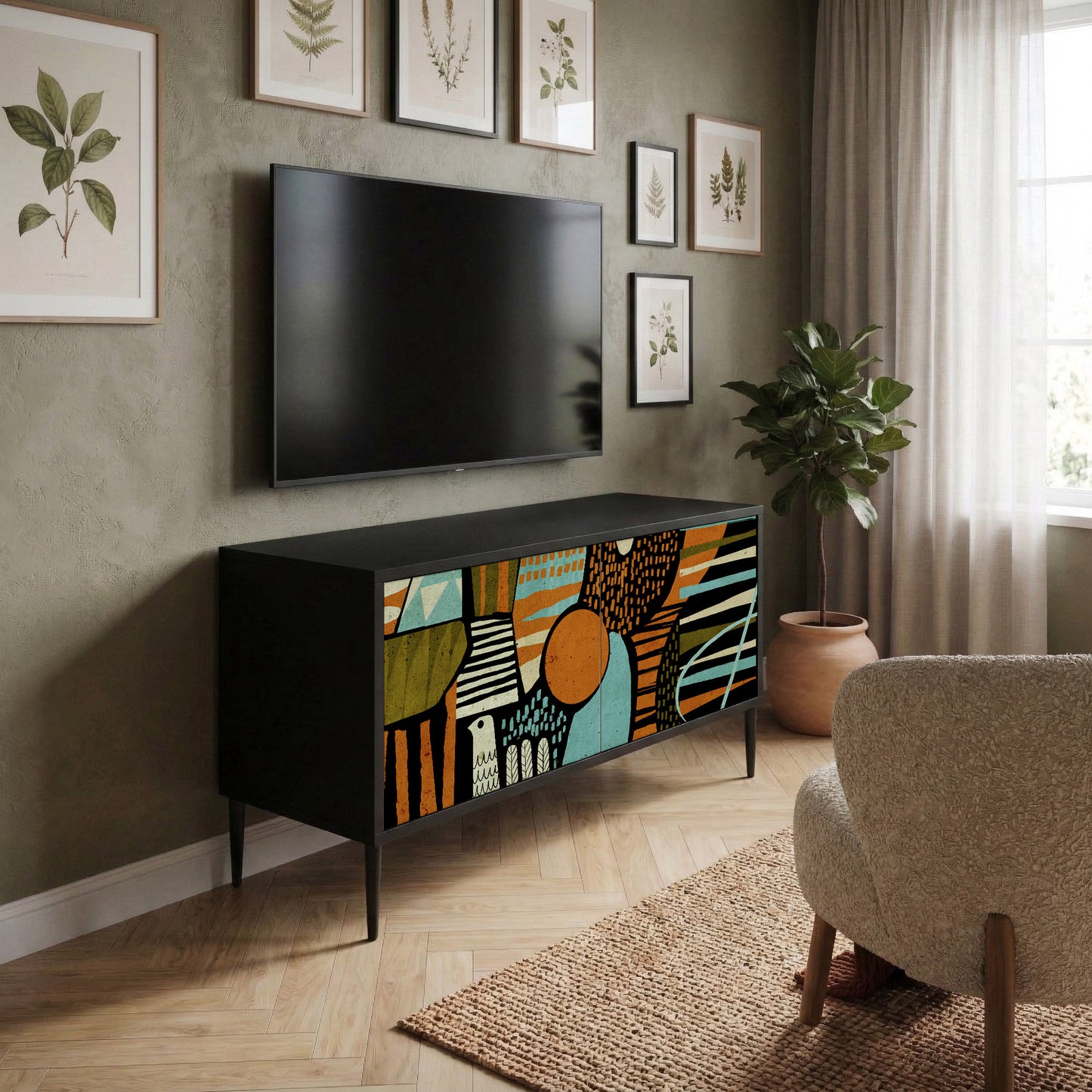 GEODE GLIMMER Kompakt TV-bänk med 2 dörrar