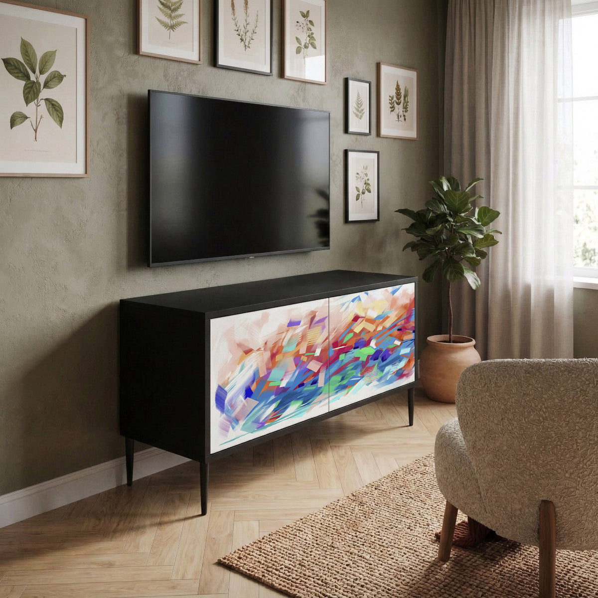 FINESSE MASH-UP Kompakt TV-bänk med 2 dörrar