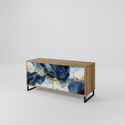 INKY MARBLE Kompakt TV-bänk med 2 dörrar