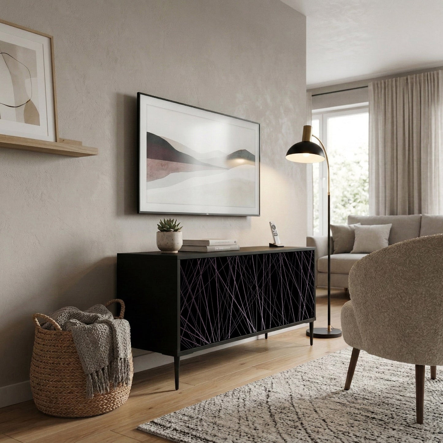 SHIMMER SPIDERGRAM Kompakt TV-bänk med 2 dörrar