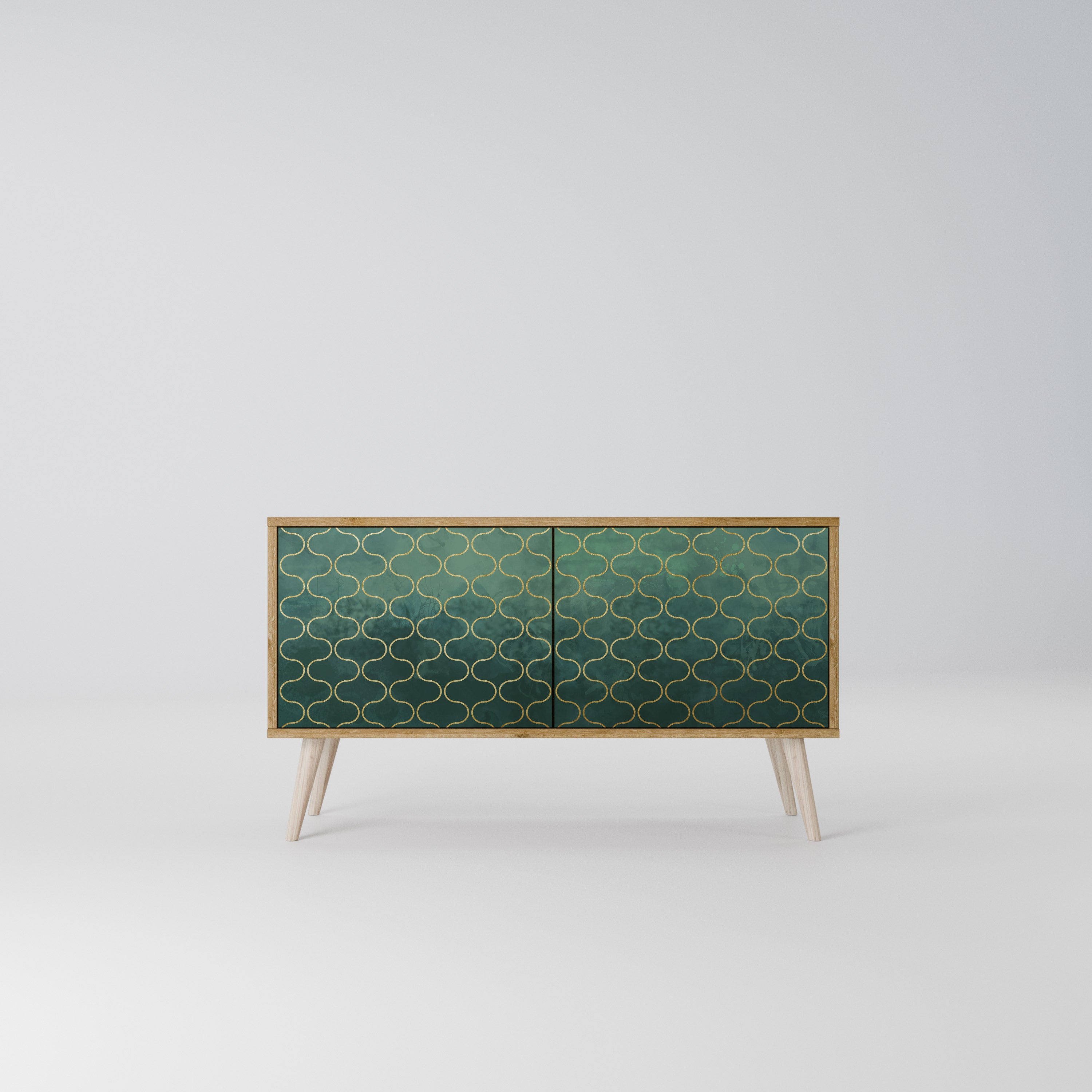 TESSELATED GREENERY Kompakt TV-bänk med 2 dörrar