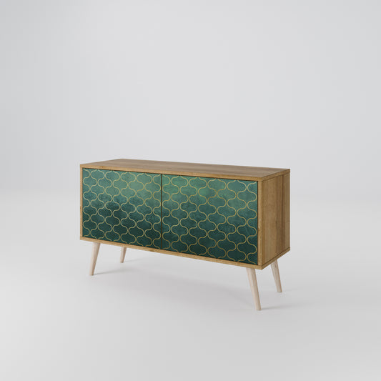 TESSELATED GREENERY Kompakt TV-bänk med 2 dörrar
