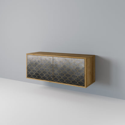 TESSELATED GRAYISH Kompakt TV-bänk med 2 dörrar