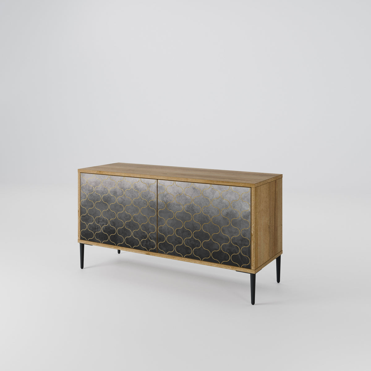 TESSELATED GRAYISH Kompakt TV-bänk med 2 dörrar
