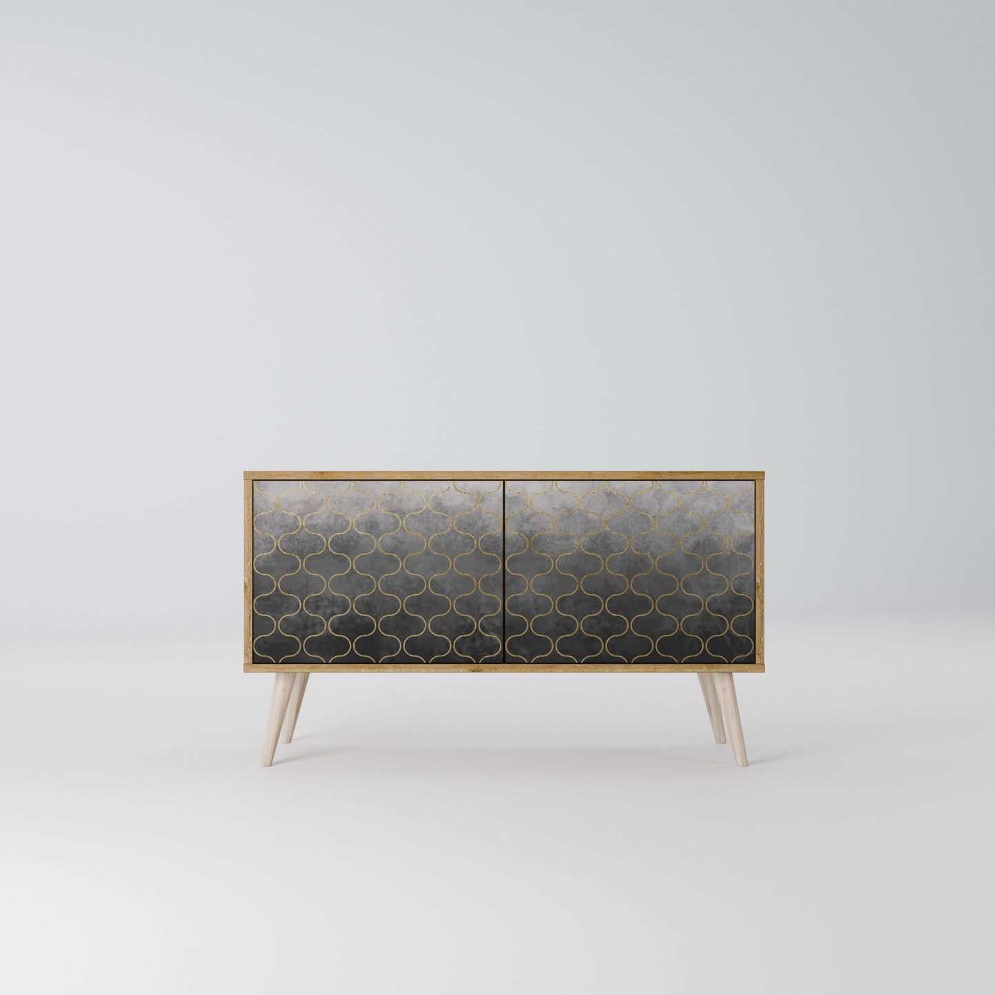 TESSELATED GRAYISH Kompakt TV-bänk med 2 dörrar