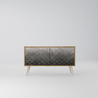 TESSELATED GRAYISH Kompakt TV-bänk med 2 dörrar