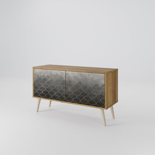 TESSELATED GRAYISH Kompakt TV-bänk med 2 dörrar