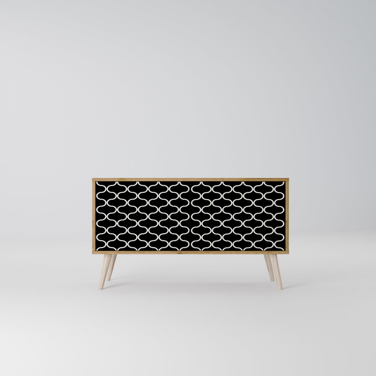 TESSELATED BLACKNESS Kompakt TV-bänk med 2 dörrar