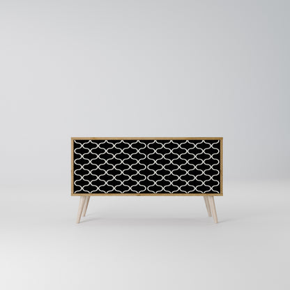 TESSELATED BLACKNESS Kompakt TV-bänk med 2 dörrar