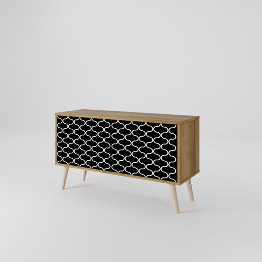 TESSELATED BLACKNESS Kompakt TV-bänk med 2 dörrar