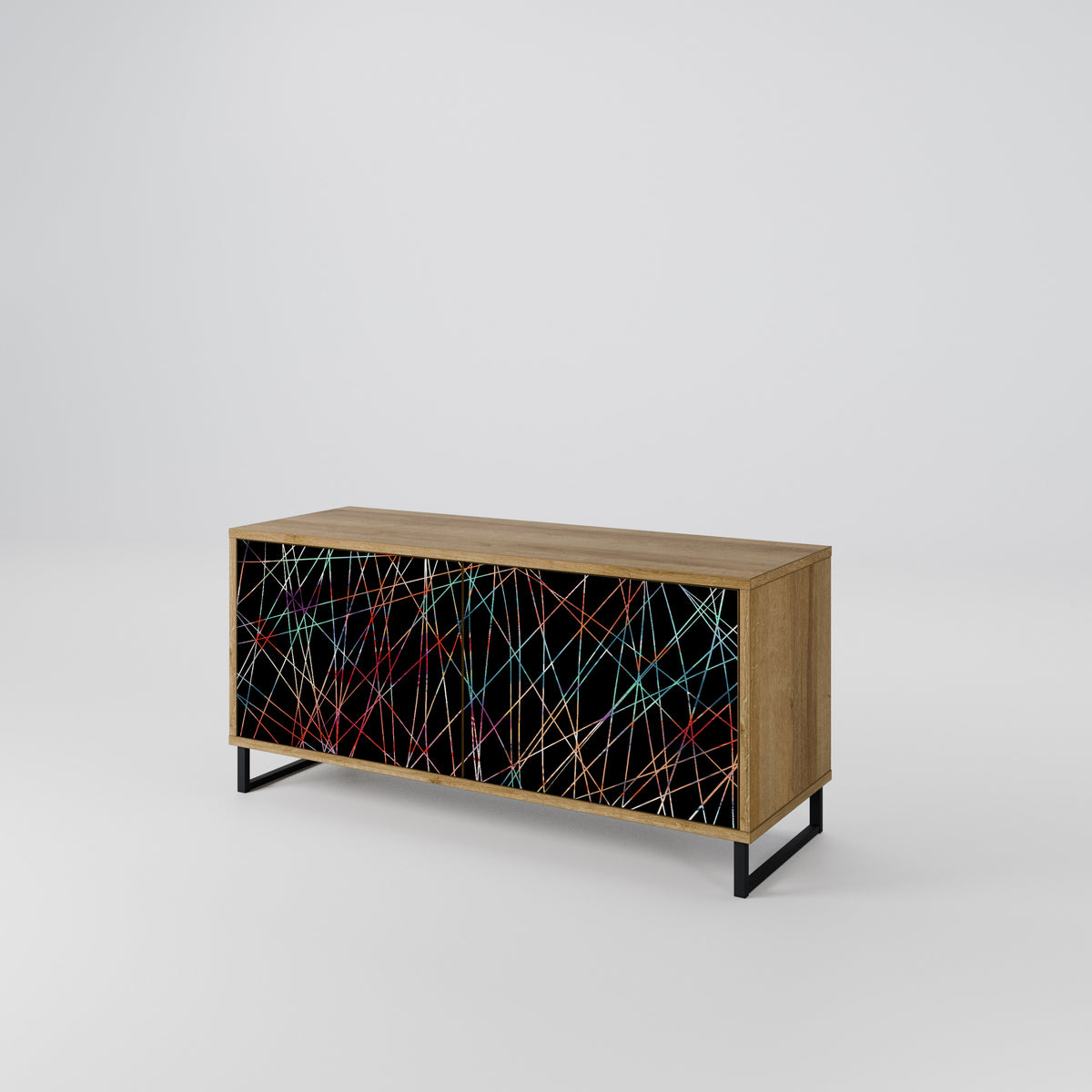 LUMINOUS SNARE Kompakt TV-bänk med 2 dörrar