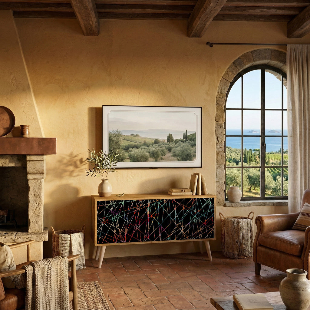 LUMINOUS SNARE Kompakt TV-bänk med 2 dörrar