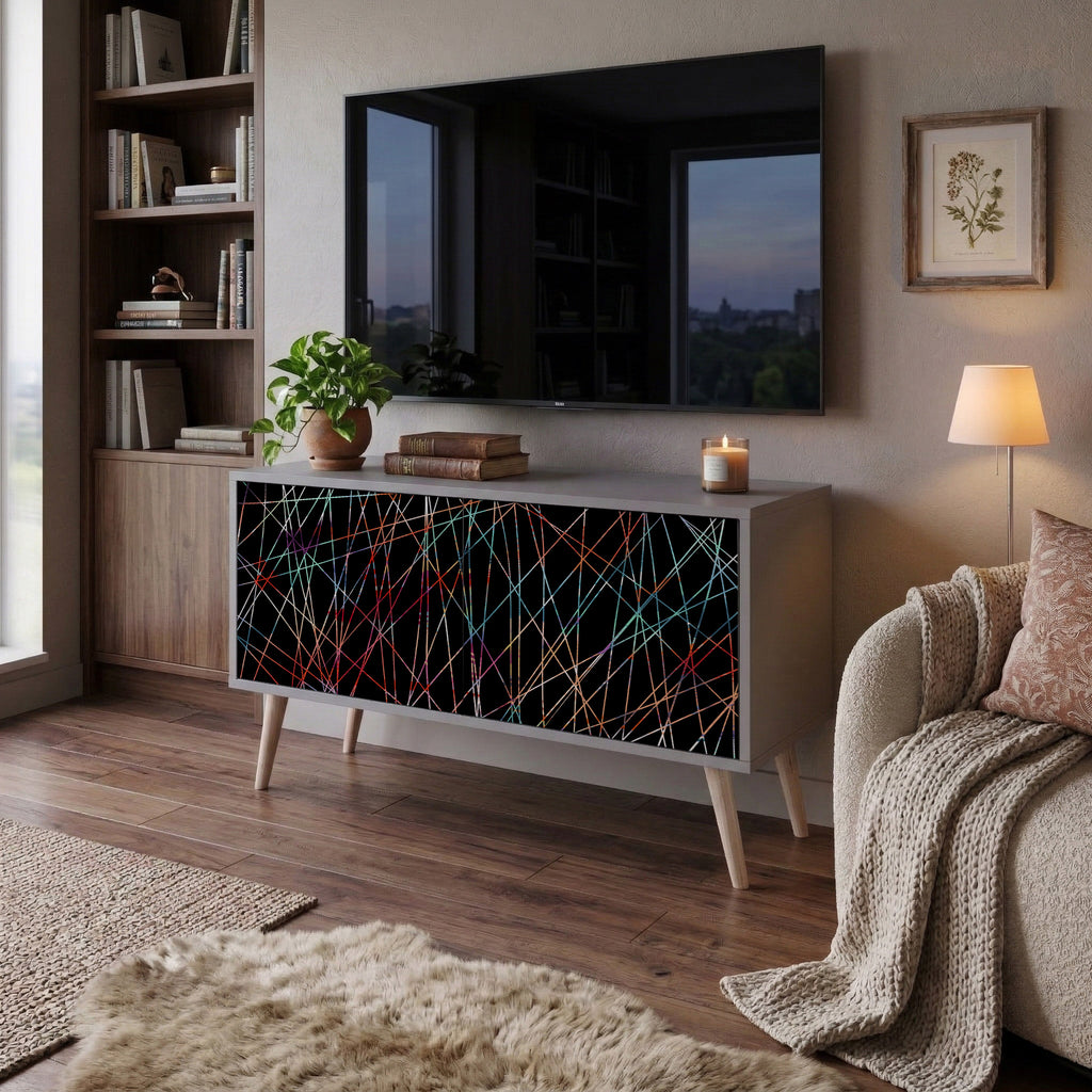 LUMINOUS SNARE Kompakt TV-bänk med 2 dörrar