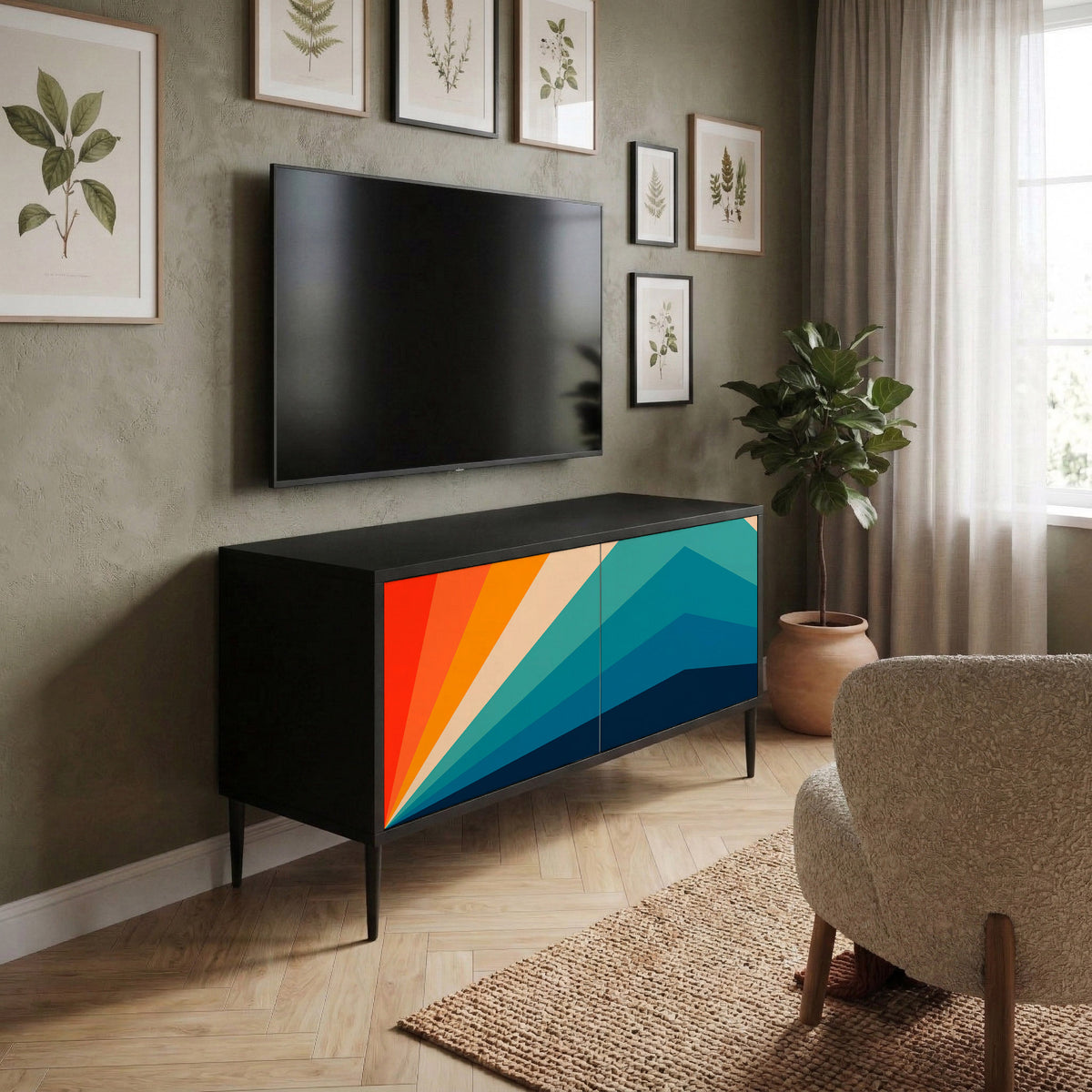 PRISM CONCUSSION Kompakt TV-bänk med 2 dörrar