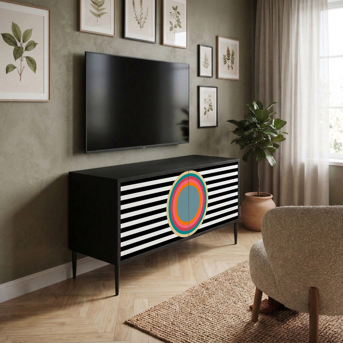 SPECTRA SHOWCASE Kompakt TV-bänk med 2 dörrar