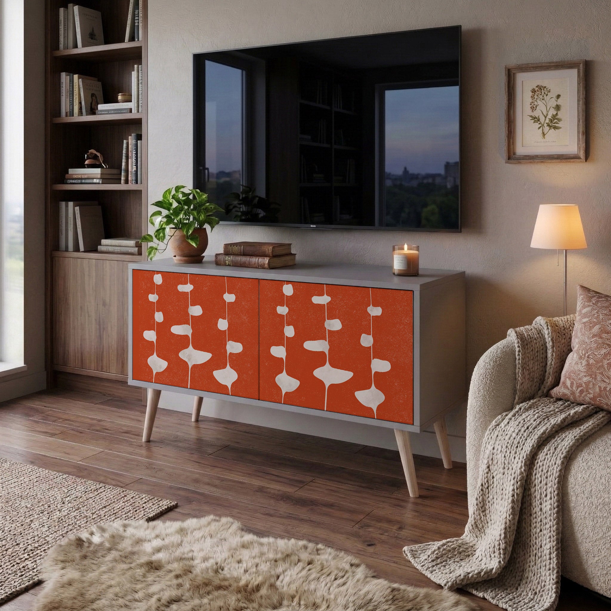 COURAGE MOLD Compact 2-Door TV Cabinet