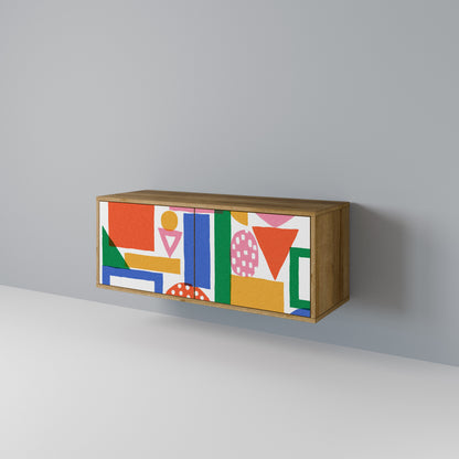 GEOMETRIC GLIMMER Kompakt TV-bänk med 2 dörrar