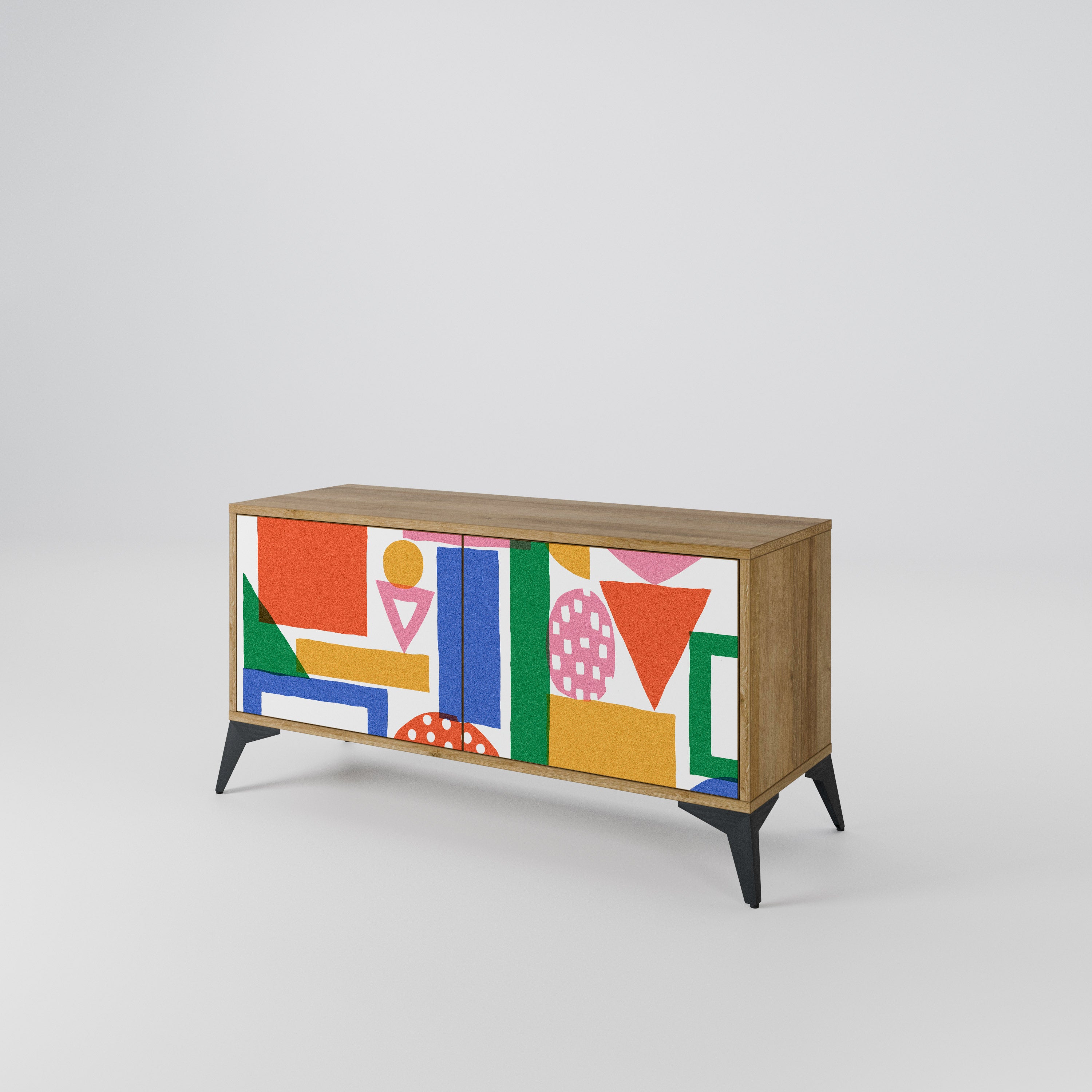 GEOMETRIC GLIMMER Compact 2-Door TV Cabinet