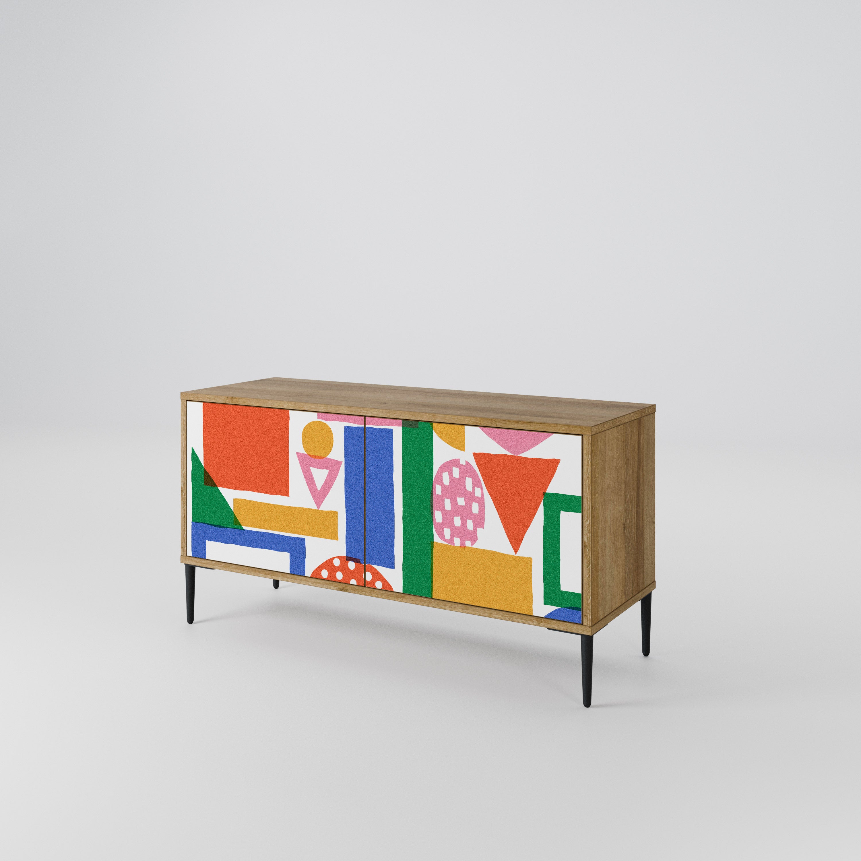 GEOMETRIC GLIMMER Compact 2-Door TV Cabinet
