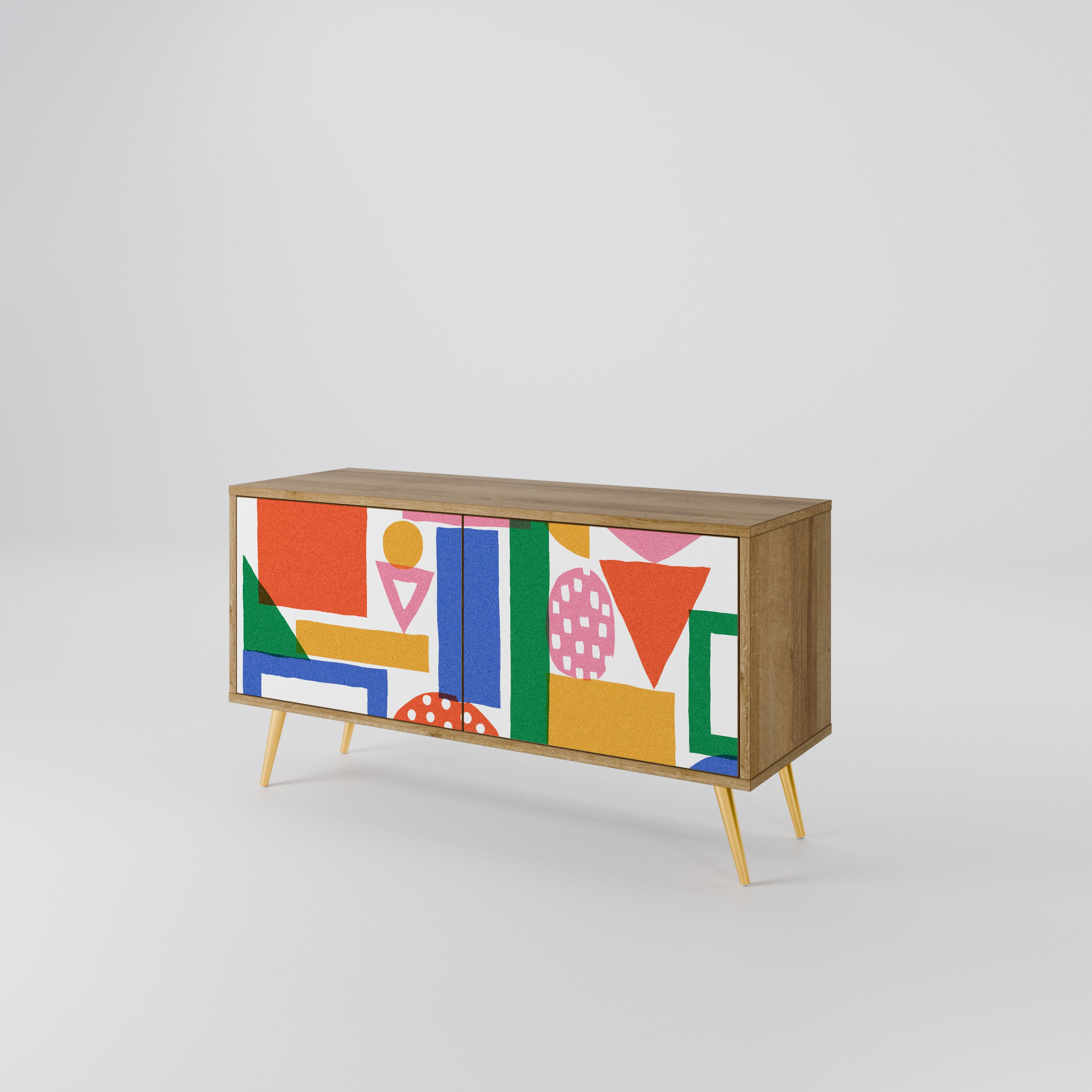 GEOMETRIC GLIMMER Compact 2-Door TV Cabinet