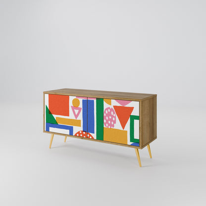 GEOMETRIC GLIMMER Kompakt TV-bänk med 2 dörrar