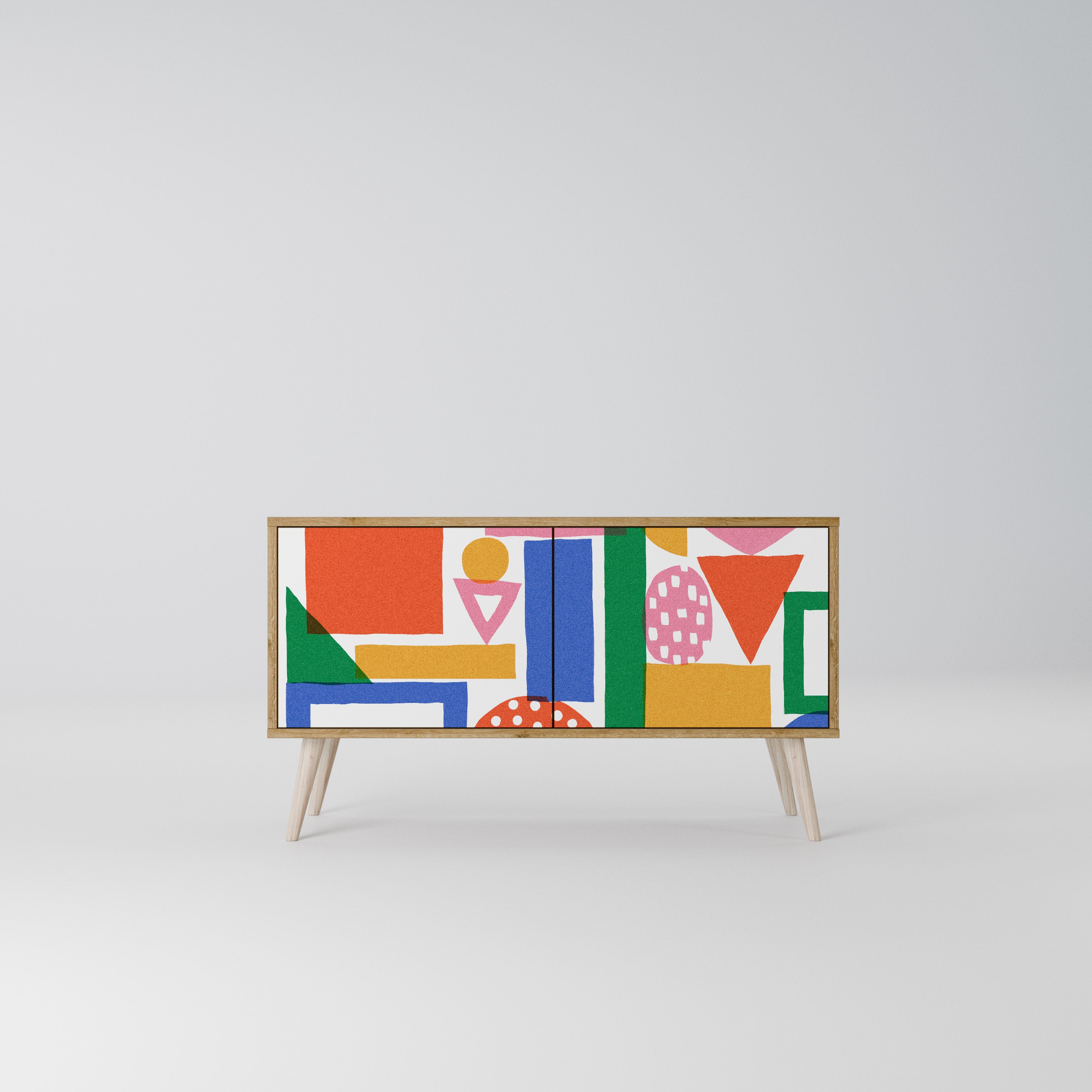 GEOMETRIC GLIMMER Compact 2-Door TV Cabinet