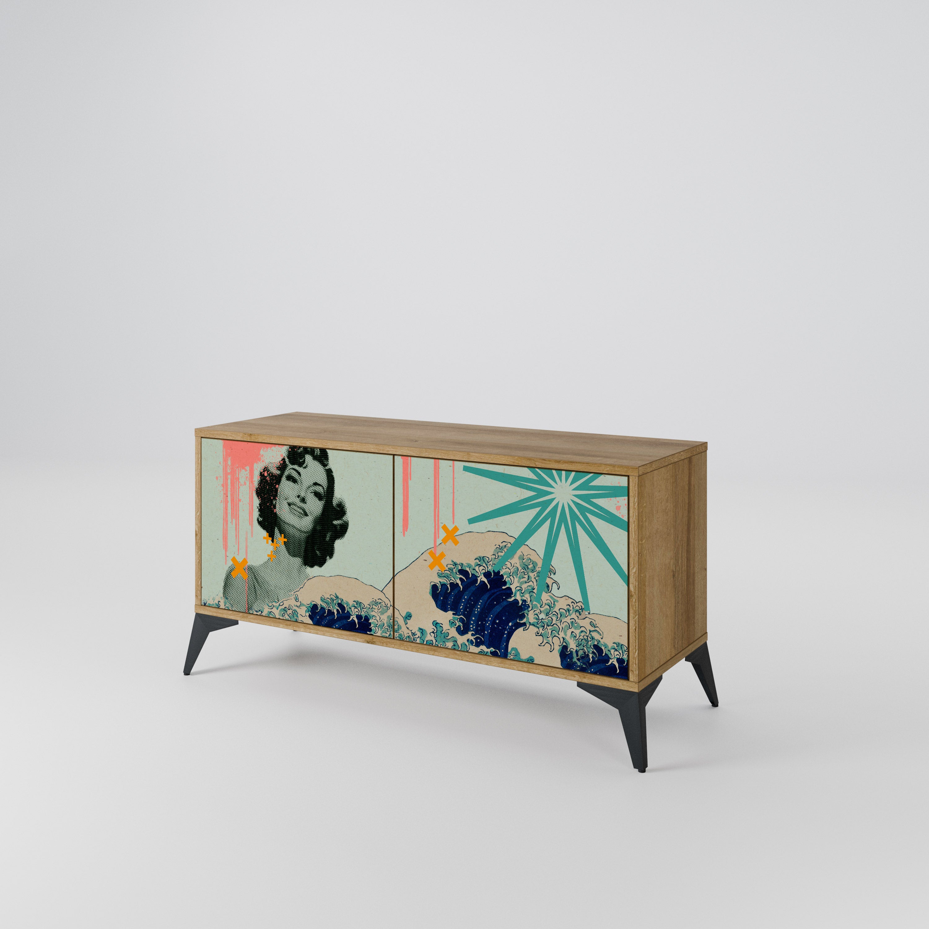 KANAGAWA BEAUTY Compact 2-Door TV Cabinet