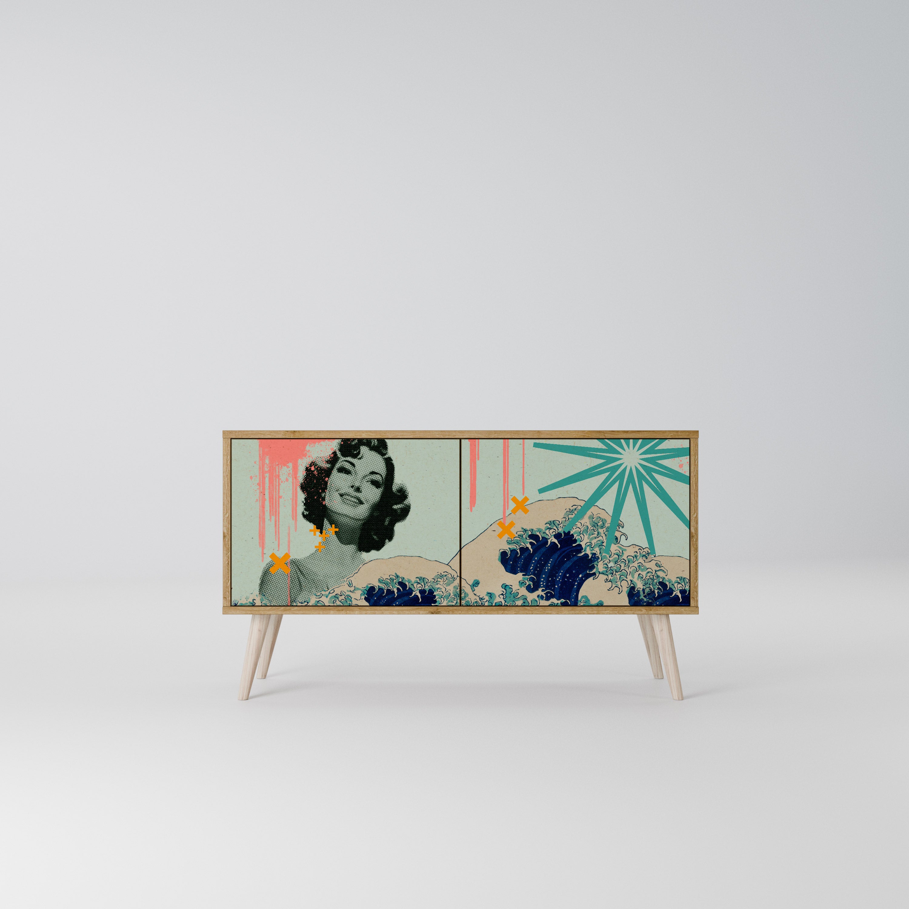 KANAGAWA BEAUTY Compact 2-Door TV Cabinet
