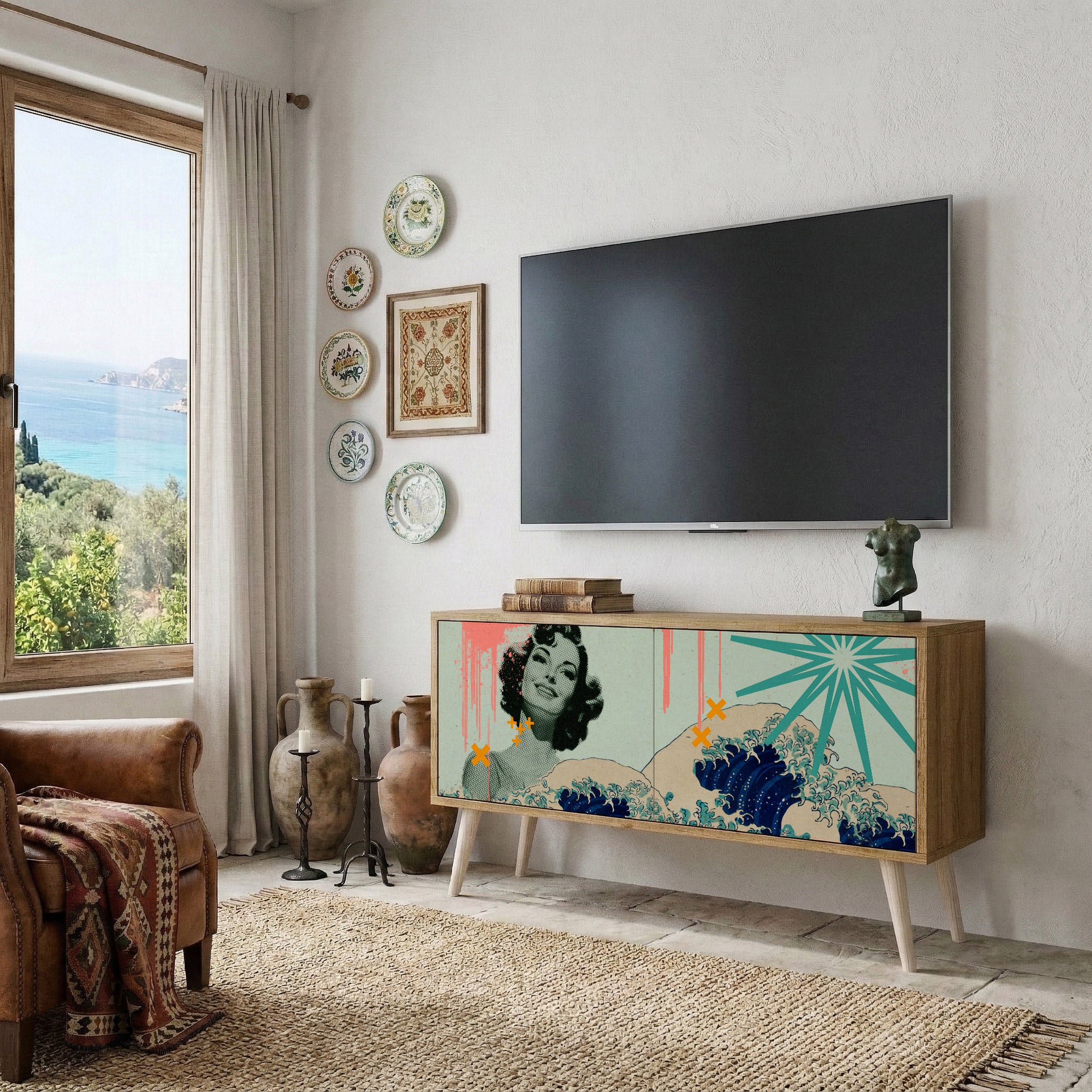 KANAGAWA BEAUTY Compact 2-Door TV Cabinet