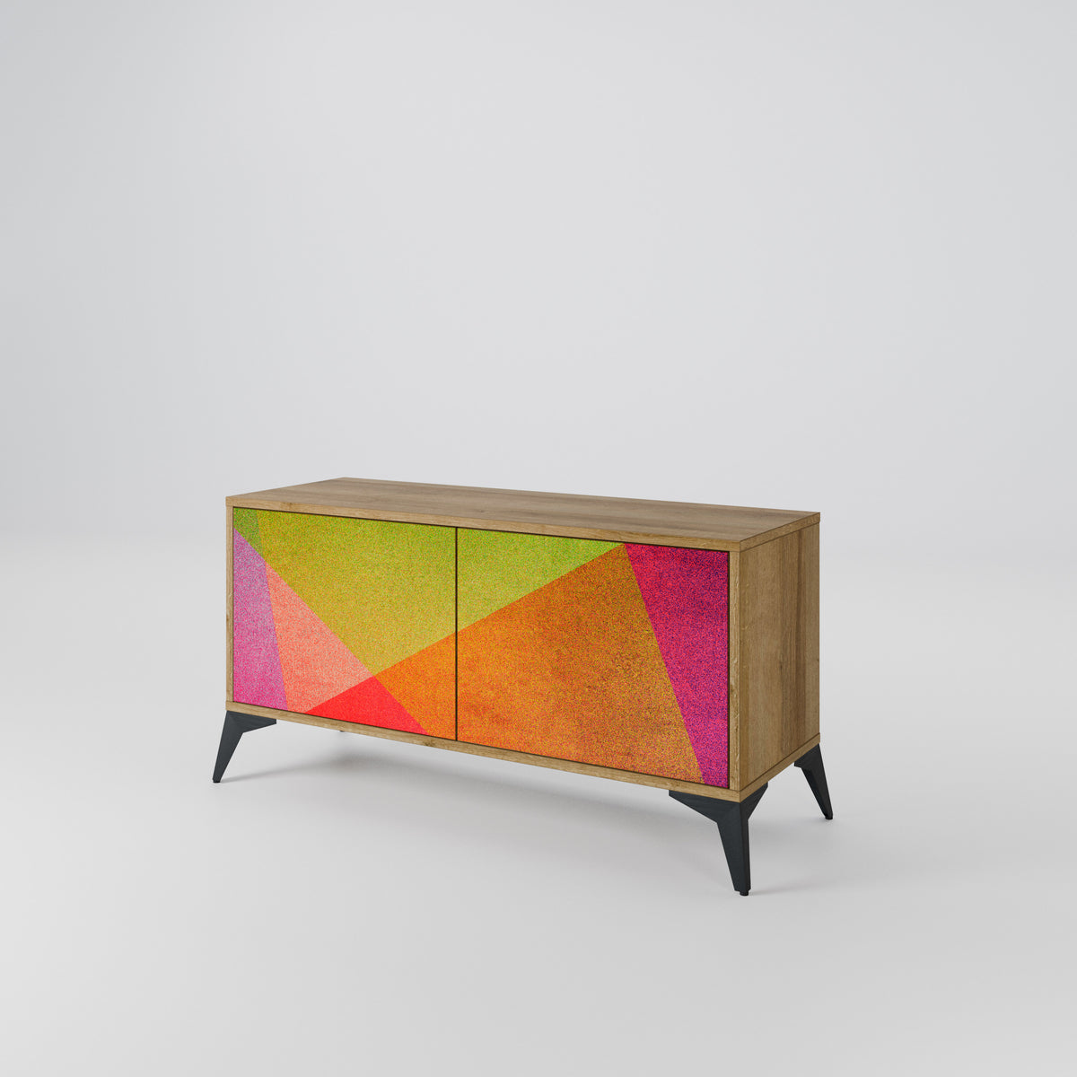 VIVID GEOMETRY Kompakt TV-bänk med 2 dörrar