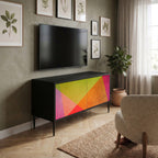 VIVID GEOMETRY Kompakt TV-bänk med 2 dörrar