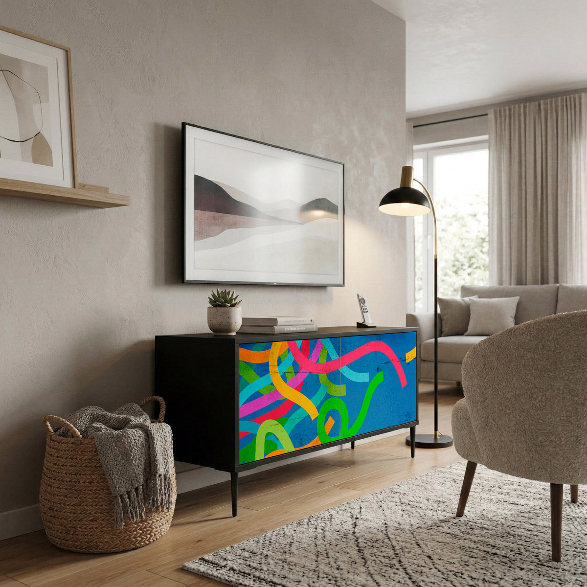 STREAMER TANGLE Kompakt TV-bänk med 2 dörrar